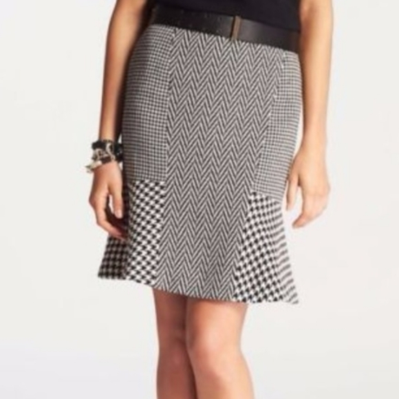 NWT Ann Taylor Herringbone Houndstooth Wool Blend Jacket Skirt Set - Picture 4 of 16